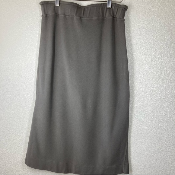 Vulin Midi Skirt Medium Cotton Spandex Stretch Waist Minimalist A Line - Picture 4 of 16